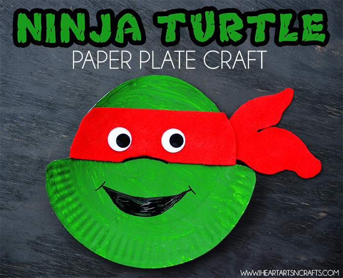Manualidad Tortuga Ninja con plato de plástico