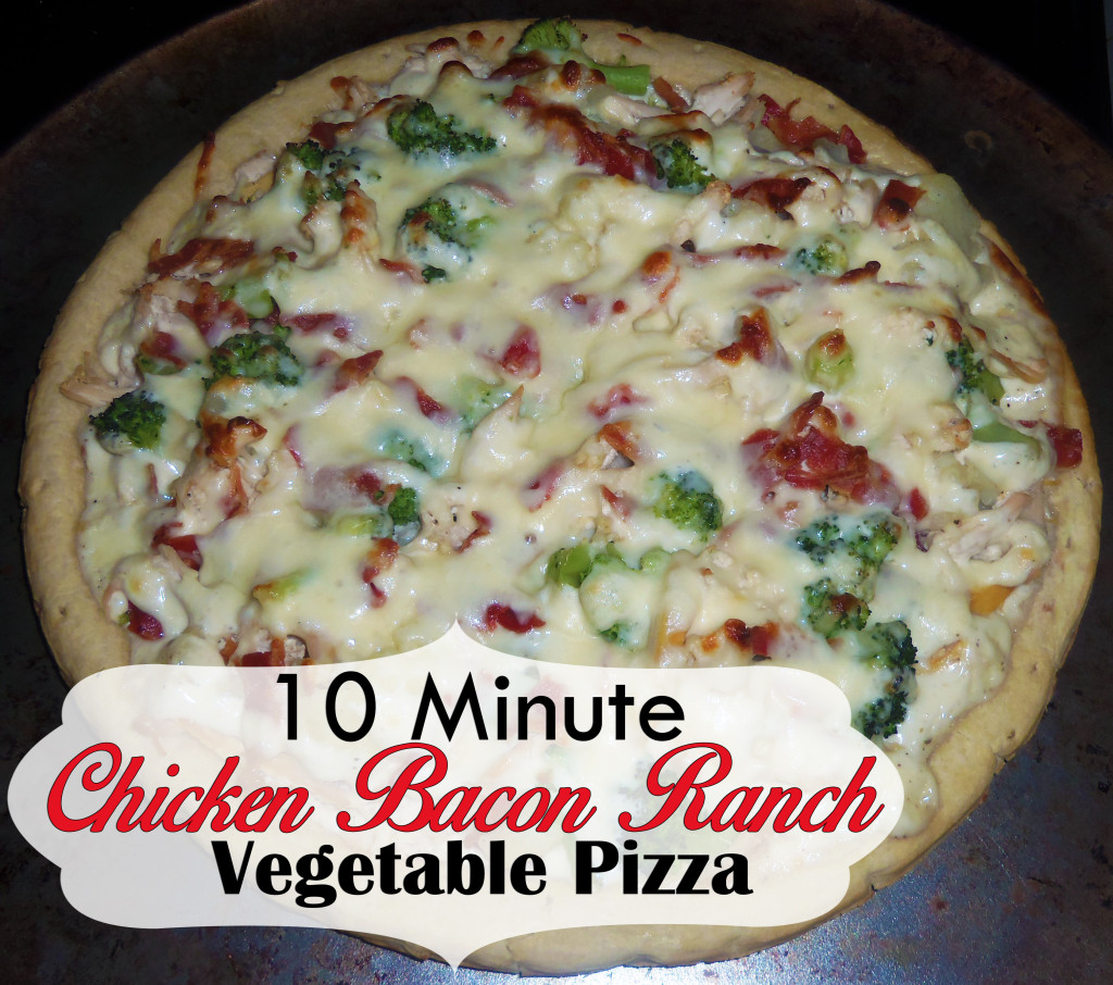 Ten Minute Chicken Bacon Ranch Pizza