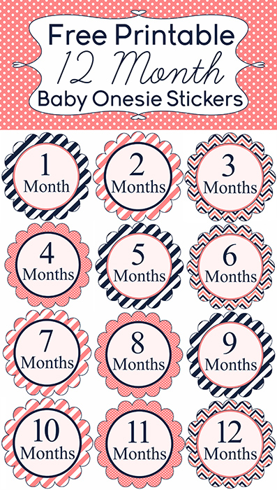 Free 12 Month Onesie Printable for Babies www.iheartartsncrafts.com
