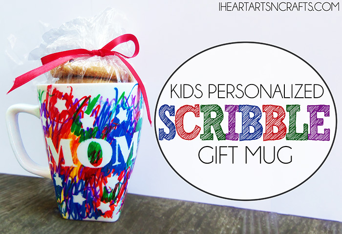 Kids Personalized Scribble Gift Mug - An easy kids handmade gift for the holidays!