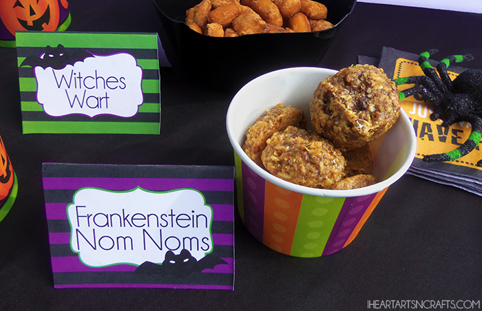Candy Free Halloween Party Snacks with Printable Spooky Snack Labels!