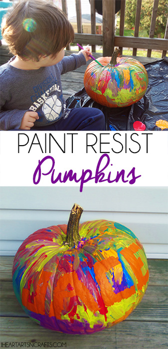 Paint Resist Pumpkins | Easy Pumpkin Decorating For Toddlers