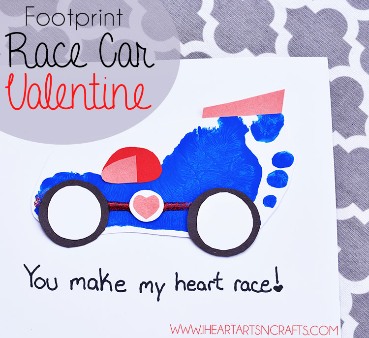 Footprint Race Car Valentine