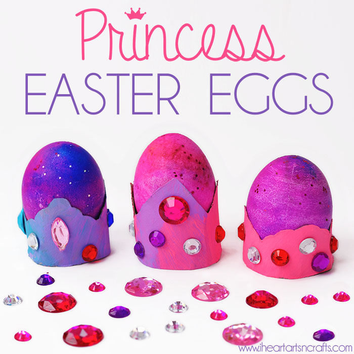 Princess Easter Eggs - Make Princess crown egg holders from paper tube rolls and dye the eggs with our glittery princess paint!