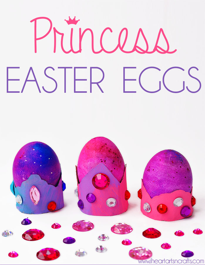 Princess Easter Eggs - Make Princess crown egg holders from paper tube rolls and dye the eggs with our glittery princess paint!