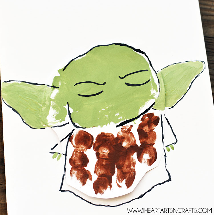 'Yoda Best Dad' Handprint Star Wars Father's Day Card