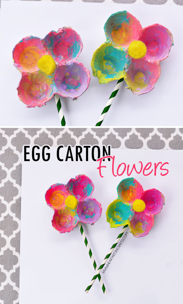 Colorful Egg Carton Flowers