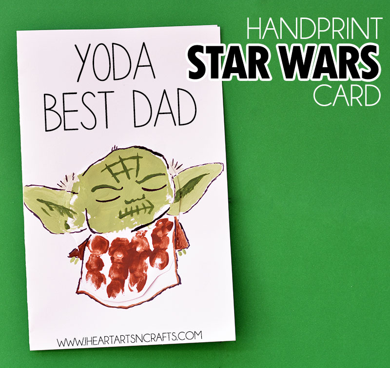 'Yoda Best Dad' Handprint Star Wars Father's Day Card