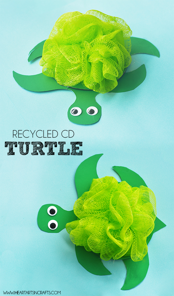 Recycled CD Turtle Kids Craft