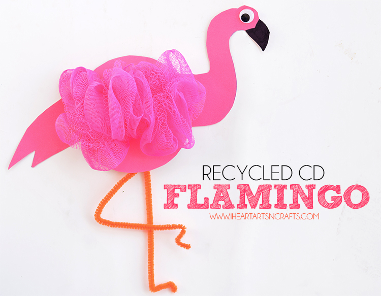 Recycled CD Flamingo Kids Craft
