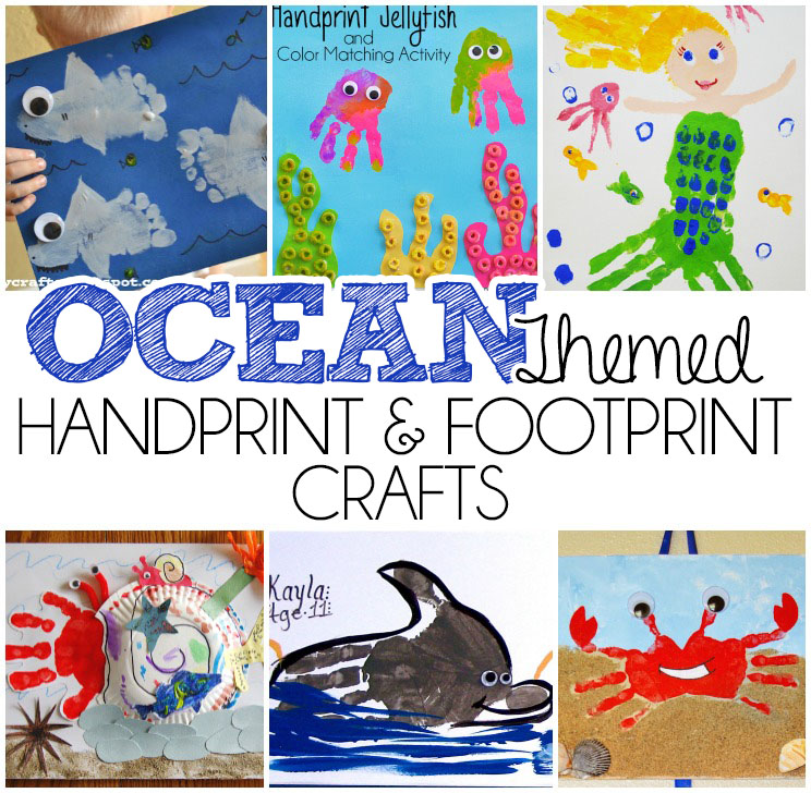 Ocean Themed Handprint & Footprint Crafts
