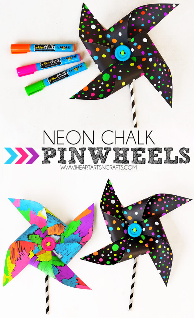 DIY Neon Chalk Pinwheels 
