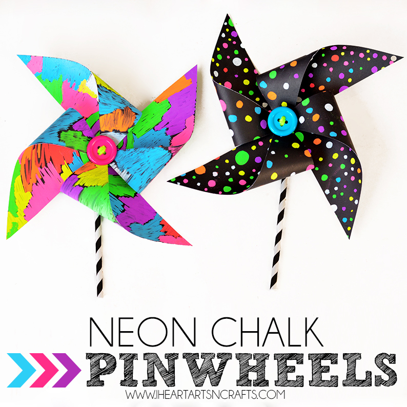 DIY Neon Chalk Pinwheels