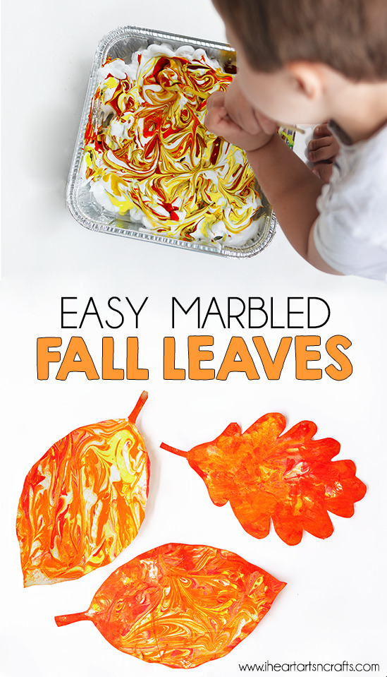 Easy Marbled Fall Leaves