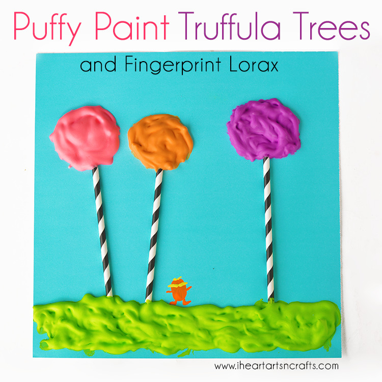 Puffy Paint Dr. Seuss Craft with Fingerprint Lorax