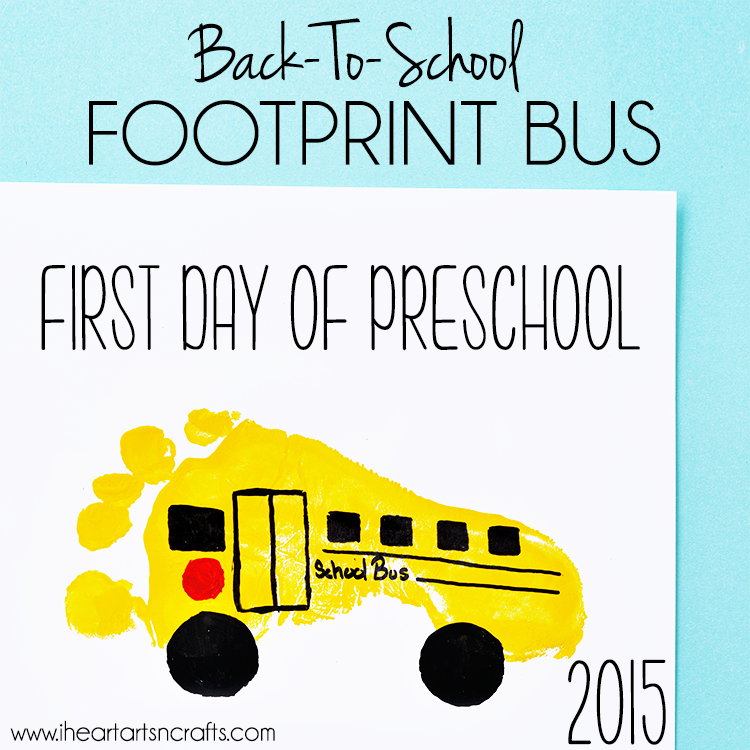 Handprint Apple and Footprint Bus Back To School Keepsakes