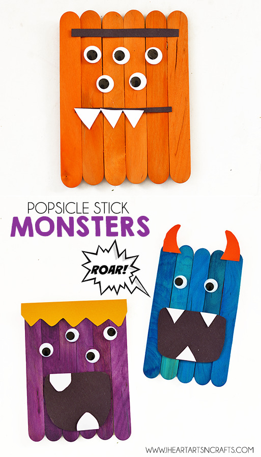 Easy Popsicle Stick Monsters