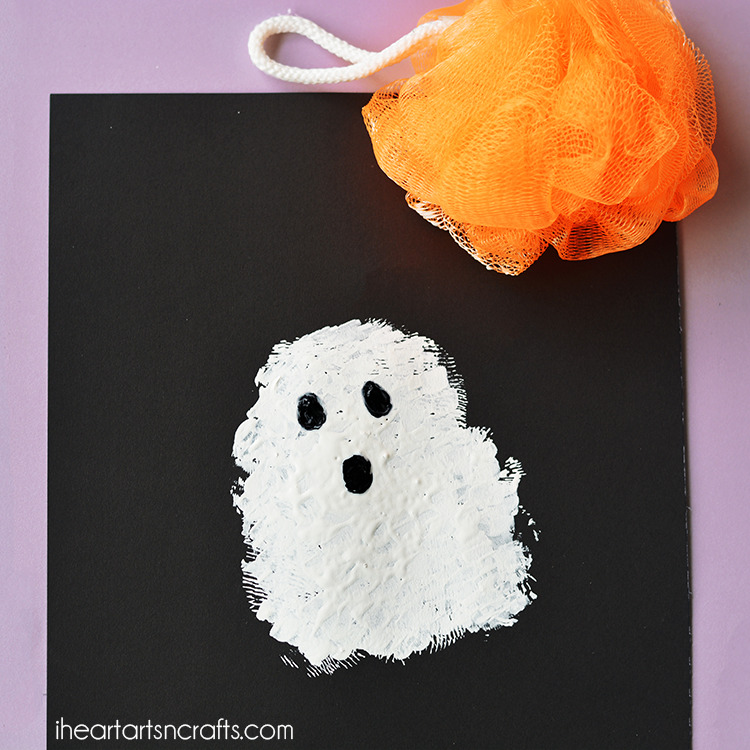 Loofah Stamping Ghost Craft For Kids 