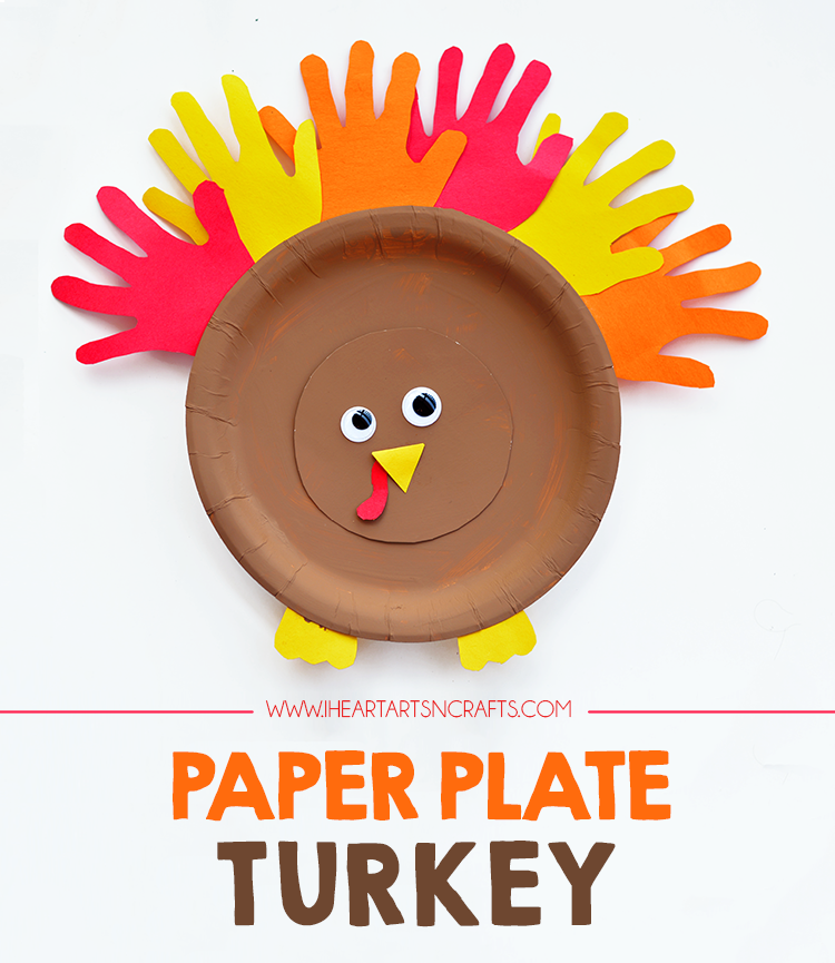 Handprint Paper Plate Turkey Kids Craft