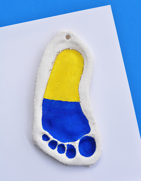 Footprint Minion Salt Dough Ornament 