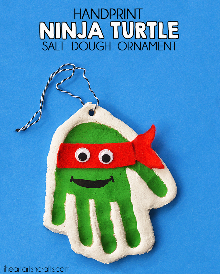 Handprint Teenage Mutant Ninja Turtle Salt Dough Ornament