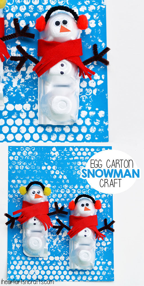 Egg Carton Snowman Craft