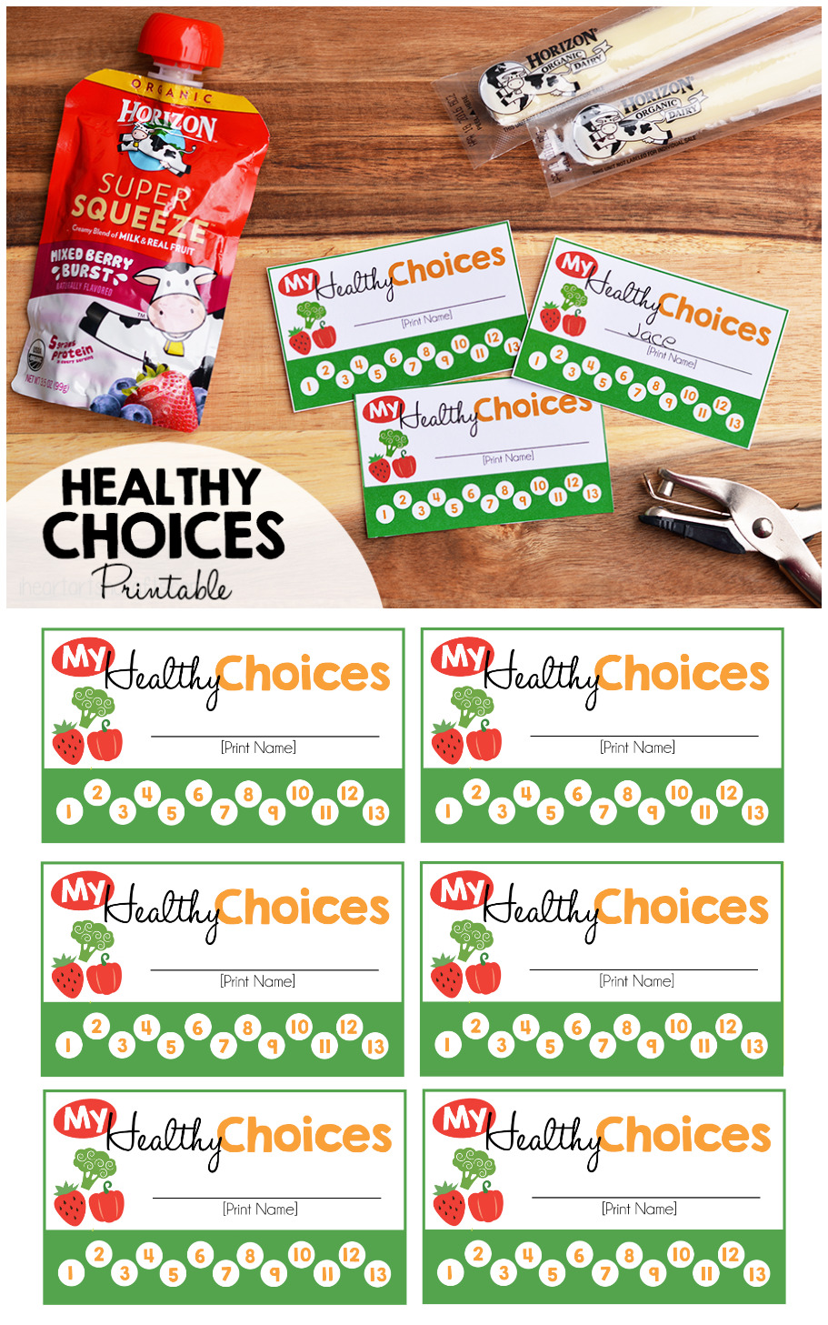 Free My Healthy Choices Punch Card Printable + Tips For Picky Eaters