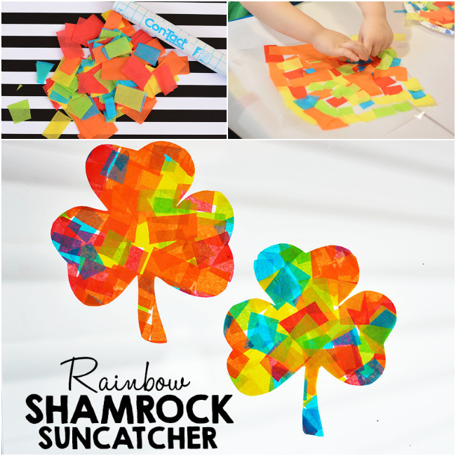 Rainbow Shamrock Suncatcher Craft