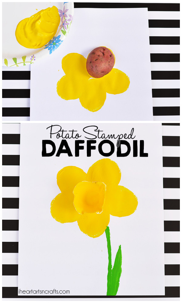 Potato Stamped Daffodil Craft