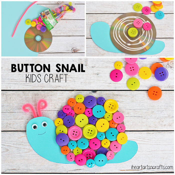 Button Snail Craft For Kids