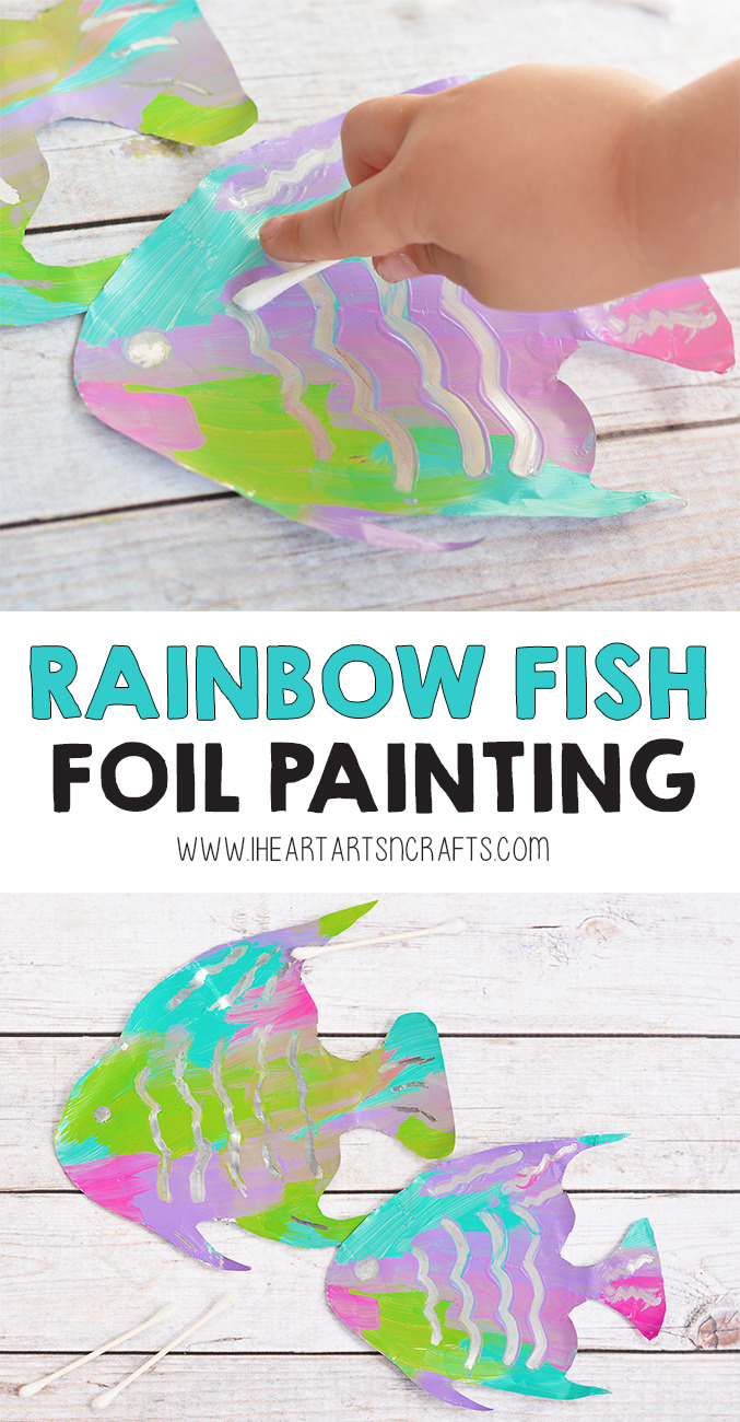 Fine Motor Rainbow Fish Foil Painting Activity