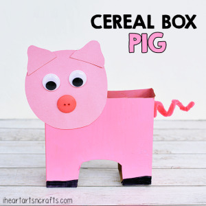 Cereal Box Pig Craft For Kids