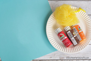 Loofah Stamped Handprint Fall Tree Craft
