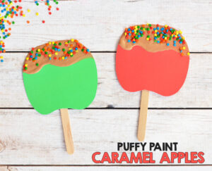 Puffy Paint Caramel Apple Craft For Kids
