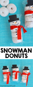Snowman Donuts - What a cute idea for a classroom snack or fun treat for the kids!