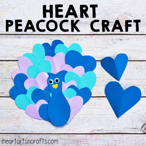 Heart Peacock Craft For Kids