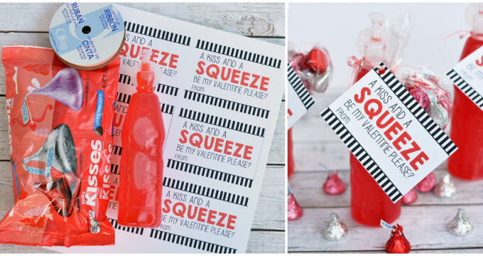 “Kiss and a Squeeze” Koolaid and Hershey’s Kisses Printable Valentine