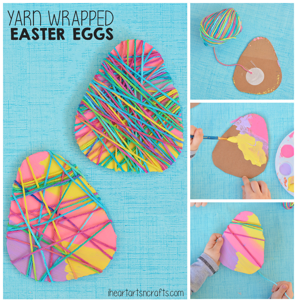 Yarn Wrapped Easter Egg Craft For Kids