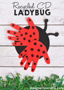 Recycled CD Ladybug Craft For Kids