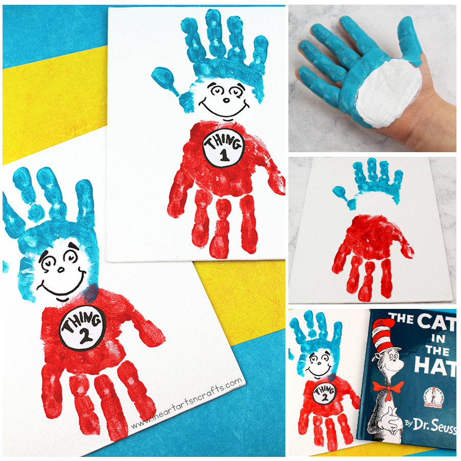 Thing 1 and Thing 2 Toilet Paper Tube and Handprint Craft