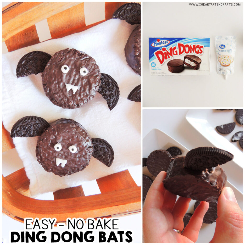 These No Bake Halloween Treats are as tasty as they are cute! You can whip these Ding Dong Bats up in just ten minutes and are simple enough for the littlest of monsters to make! 