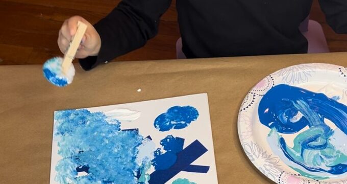 Tape Resist Snowflake Winter Craft For Kids