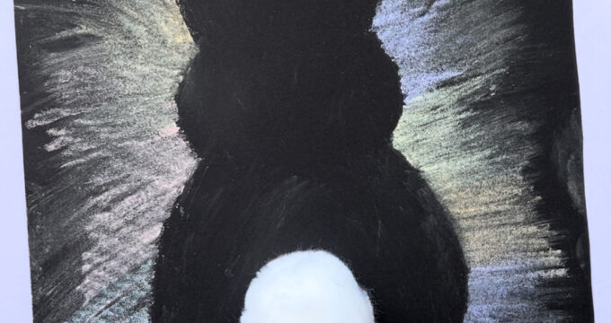 Easter Bunny Chalk Art