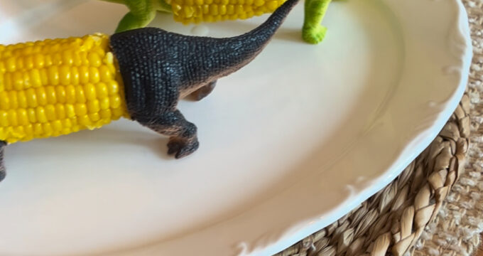 DIY Dinosaur Corn on the Cob Holder