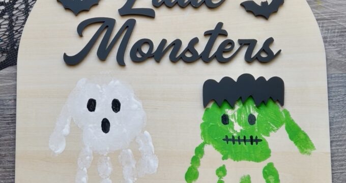 DIY Little Monsters Halloween Handprint Sign | xTool M2 Craft